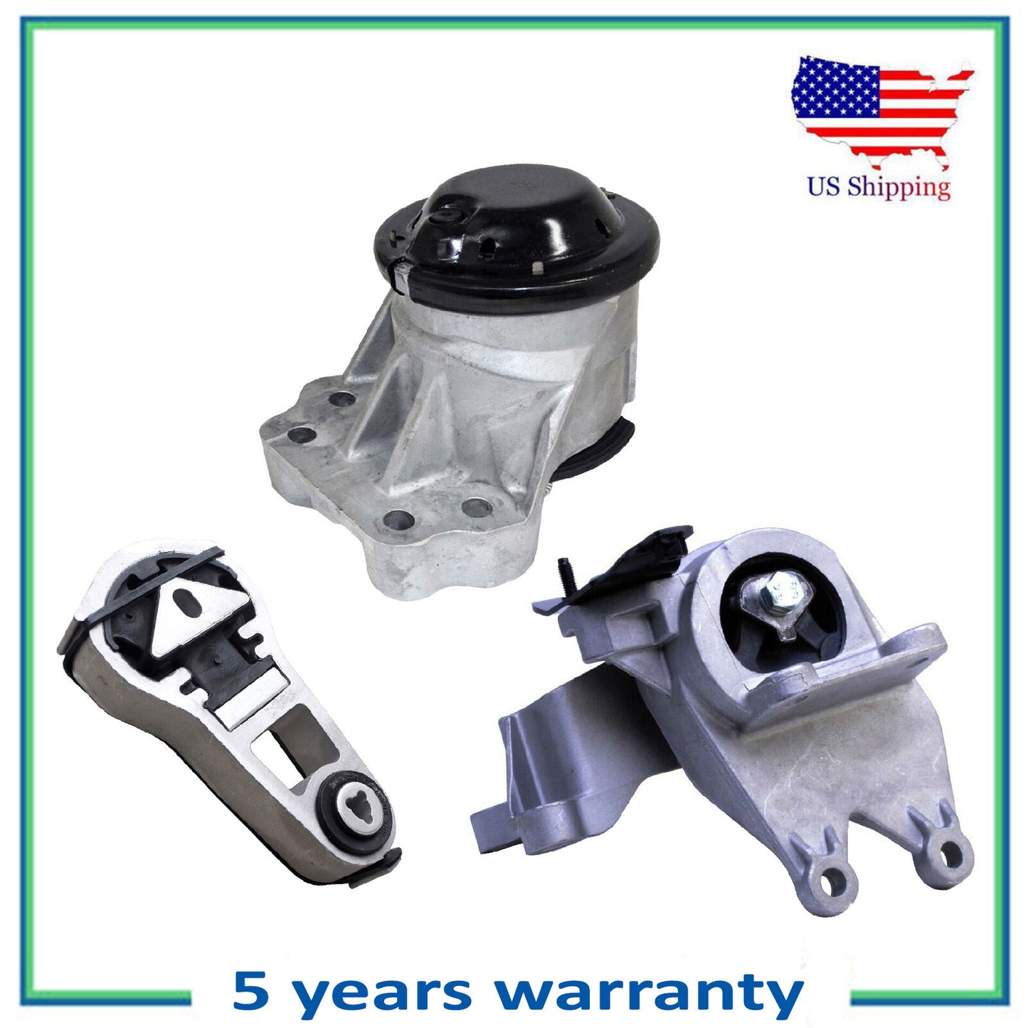 3PCS w/o Bracket Engine Motor & Auto Trans Mount For 11-14 Ford Explorer 3.5L V6