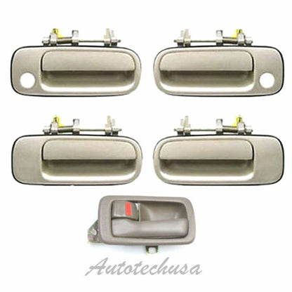 92-96 For Toyota Camry 1 Brown Interior & 4 Beige 4M9 Outside Door Handle DS408