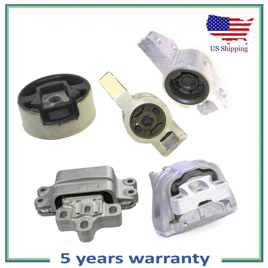 Set 5PCS Engine Motor & Transmission Mount For 08-09 Audi TT Quattro 3.2L Coupe