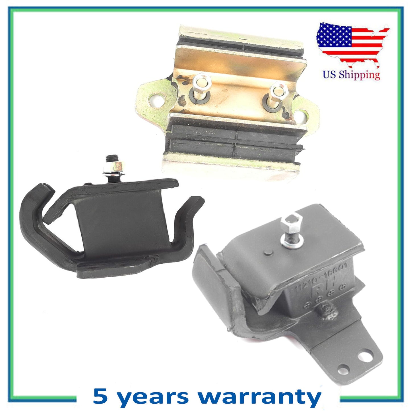 3PCS Motore & Trans Montante Per 1998-2004 Nissan Frontier 2.4L 4WD 6377 7318