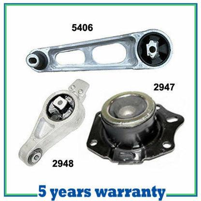 M422 Moteur Montage Pour 01-09 Chrysler PT Cruiser 2.4L Set 3PCS Suralimentés