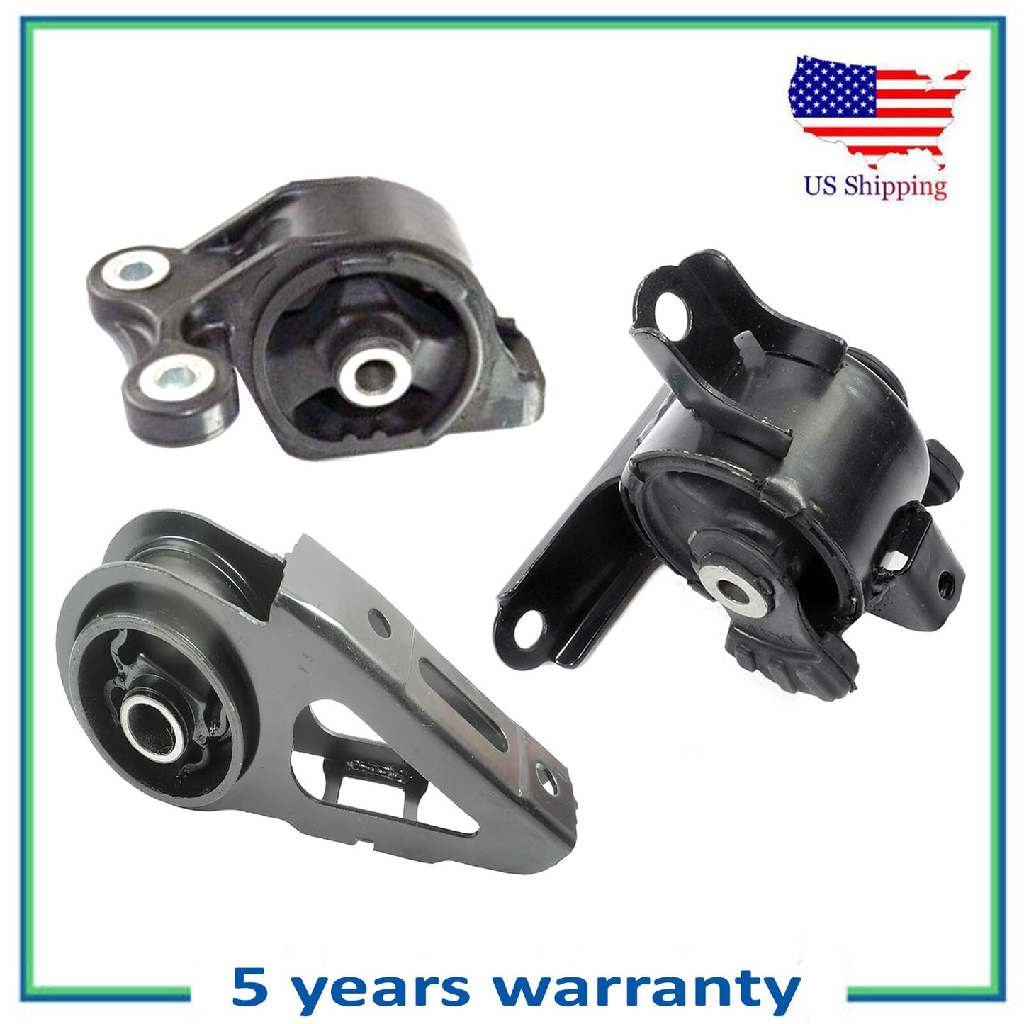 Set 3PCS Front, Rear Engine Motor & Trans Mount for Auto For 07-08 Honda Fit 1.5