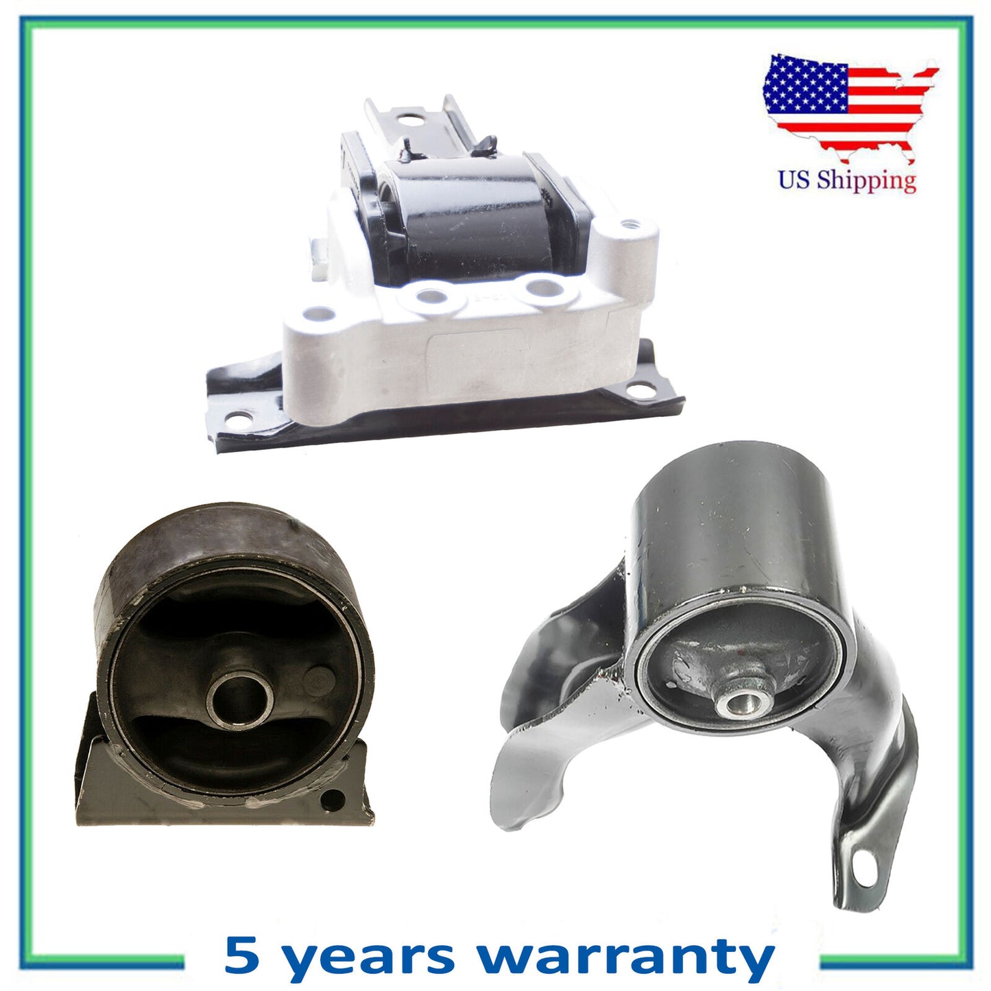Set De 3PCS Neuf Moteur Montage Pour 2008-2013 Mitsubishi Outlander 2.4L Fwd