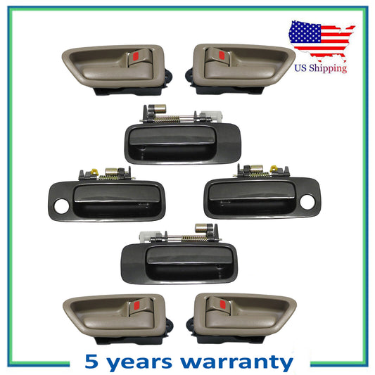 Door Handle Set 8 For 97 98-01 DH76 Toyota Camry 4 Inner Tan + 4 Outer Gray 930