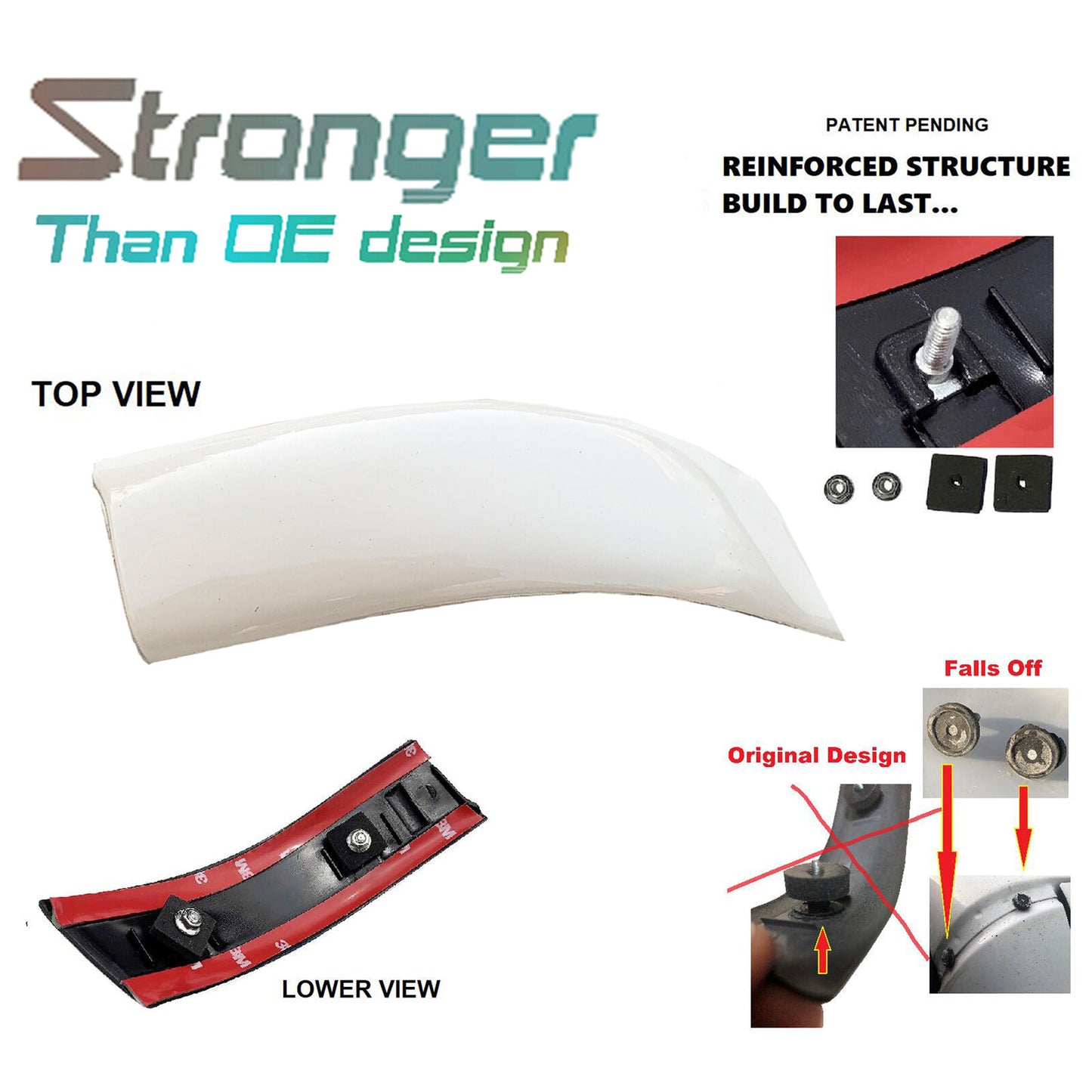 Left LH Roof Side Molding Reinforced For 99-07 Ford Super Duty YO Oxford White