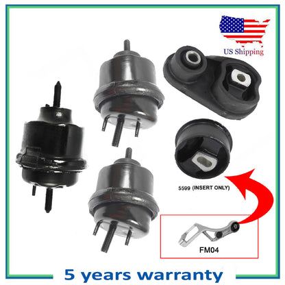 5PCS Rear Bushing, Torque Strut, Front & Trans Mount For Five Hundred Freestyle