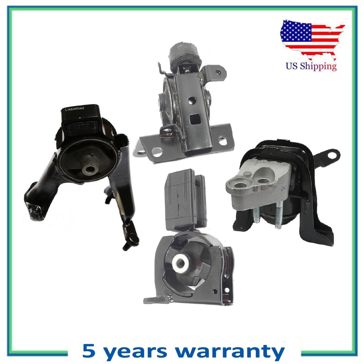 Set 4 pcs Engine Motor & Trans Mount Motorking For 05-06 Toyota Corolla XRS 1.8L