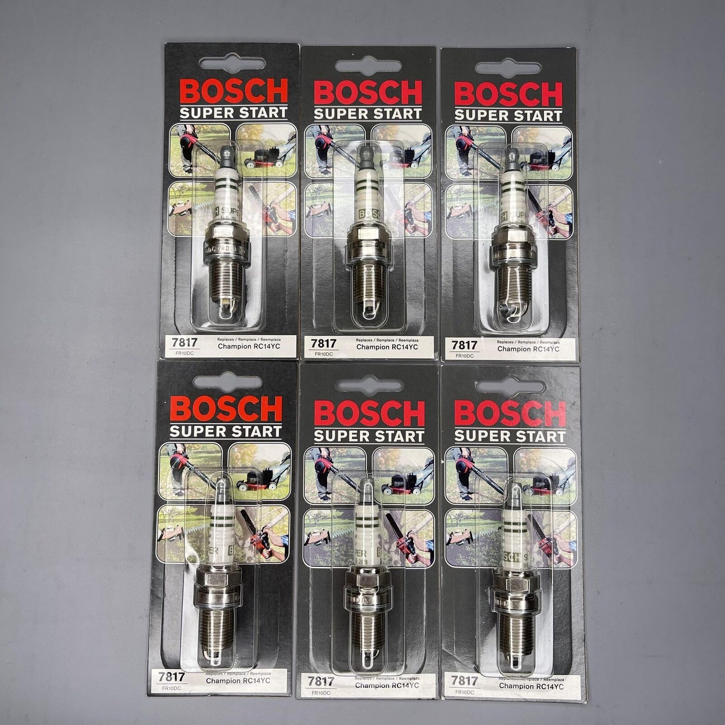BOSCH Lawnmowers Spark Plug 6PCS For Mercury Lincoln Ford 7817 RC14YC