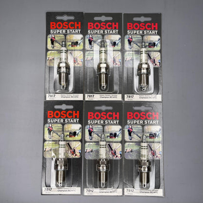 BOSCH Lawnmowers Spark Plug 6PCS For Mercury Lincoln Ford 7817 RC14YC