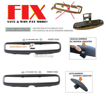 MotorKing Rear View Mirror Repair Kit For 89-01 MB R129 SL320 SL500 500SL D136