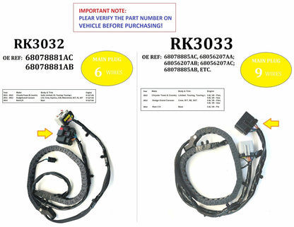 FOR 10-12 GRAND CARAVAN TOWN COUNTRY SLIDING DOOR WIRE TRACK HARNESS DRIVER SIDE
