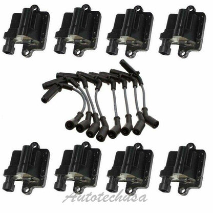 Für Chevrolet GMC Set 8 Zündung Spule UF271 & 8 Zündkerze Draht IC344 B314 8