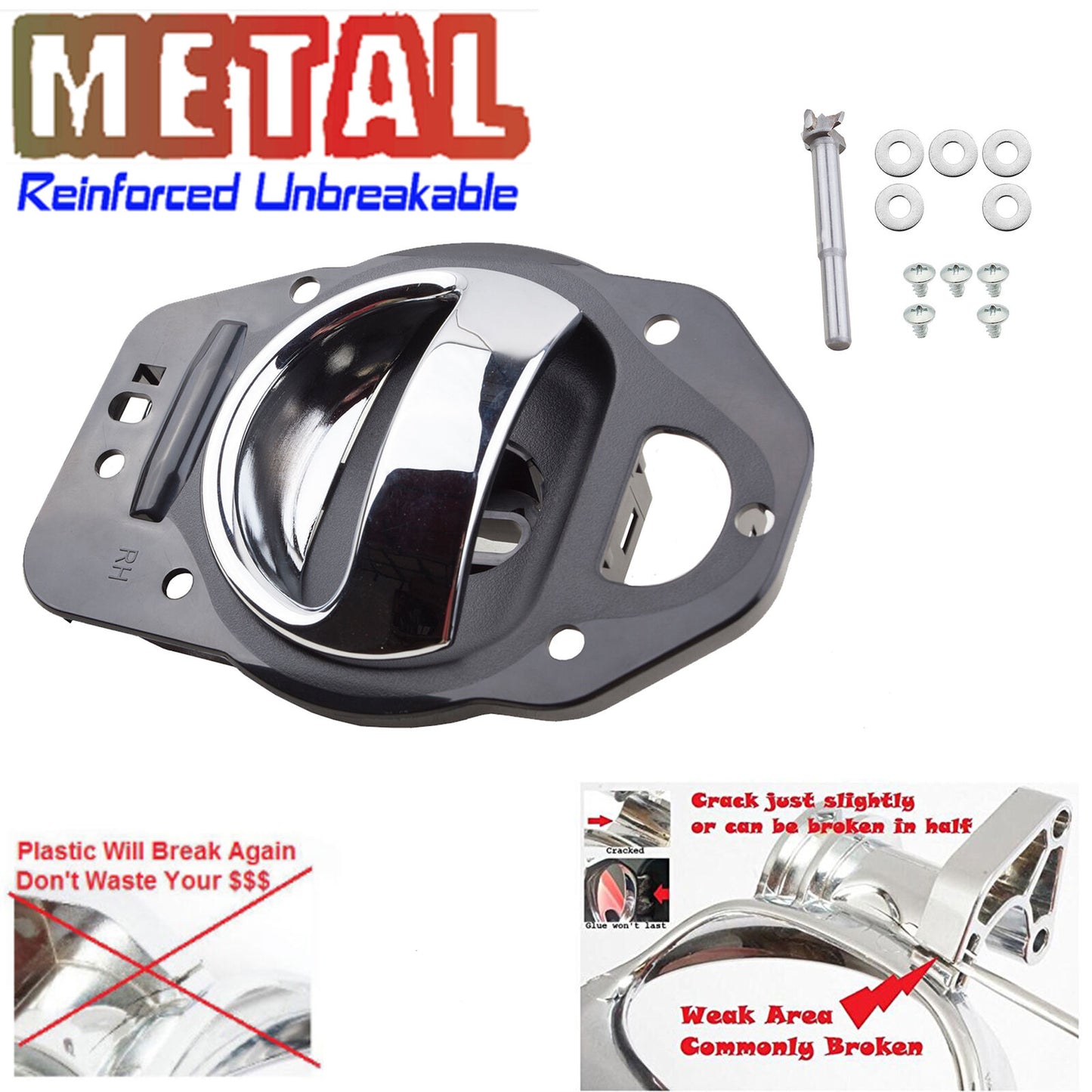 Pour Chevy RHS Métal Levier Intérieur Porte Poignée Avant Arrière Droit Droite