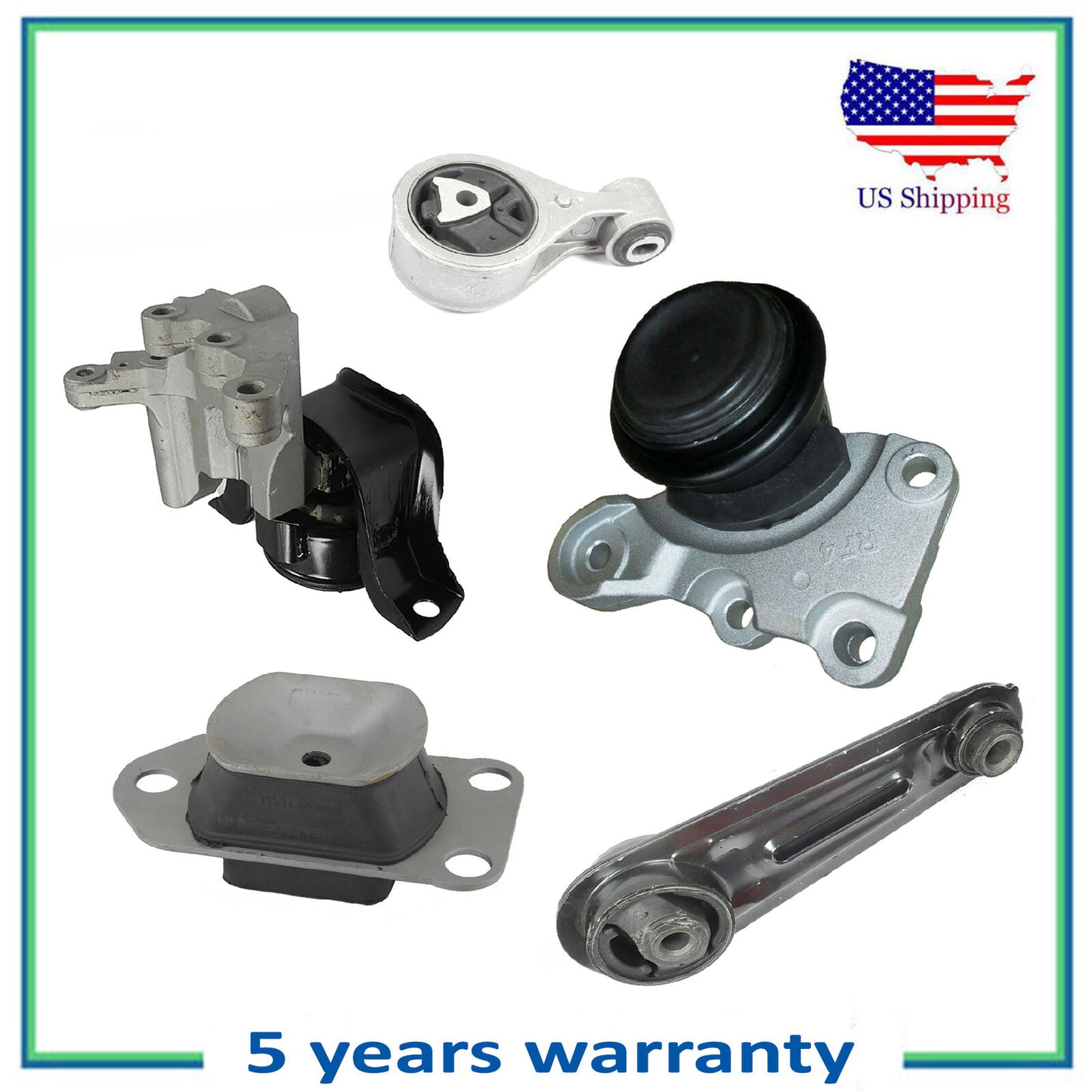 Set 5PCS Motore & Manuale Trans. Montante Per 2007-2012 Nissan Sentra 2.5L L4