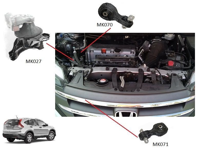 MK071 Pour 2012-2016 Honda Moteur Trans Couple Canne Bas À Montage Moteur Neuf
