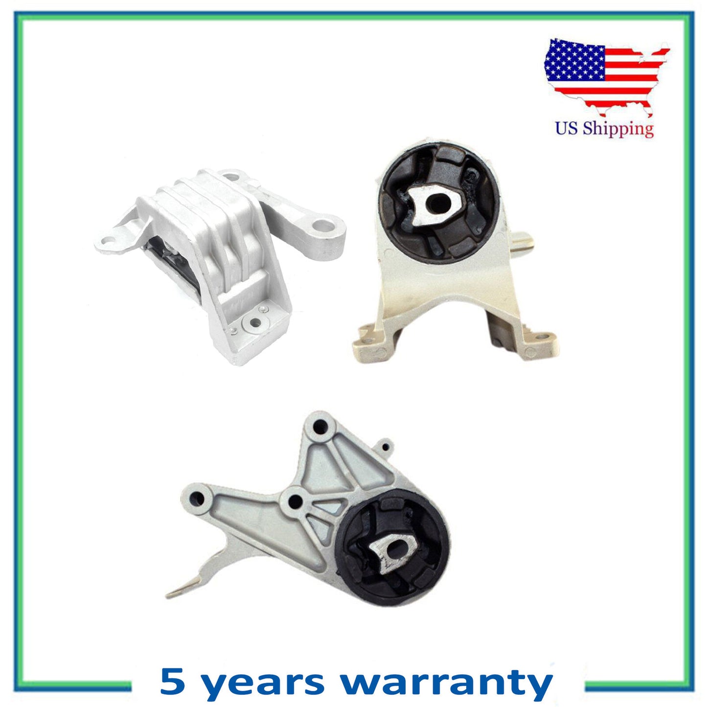 3PCS Engine Motor & Trans Mount For 2009-2010 Chevy Malibu 2.4L 5370 5503 5504