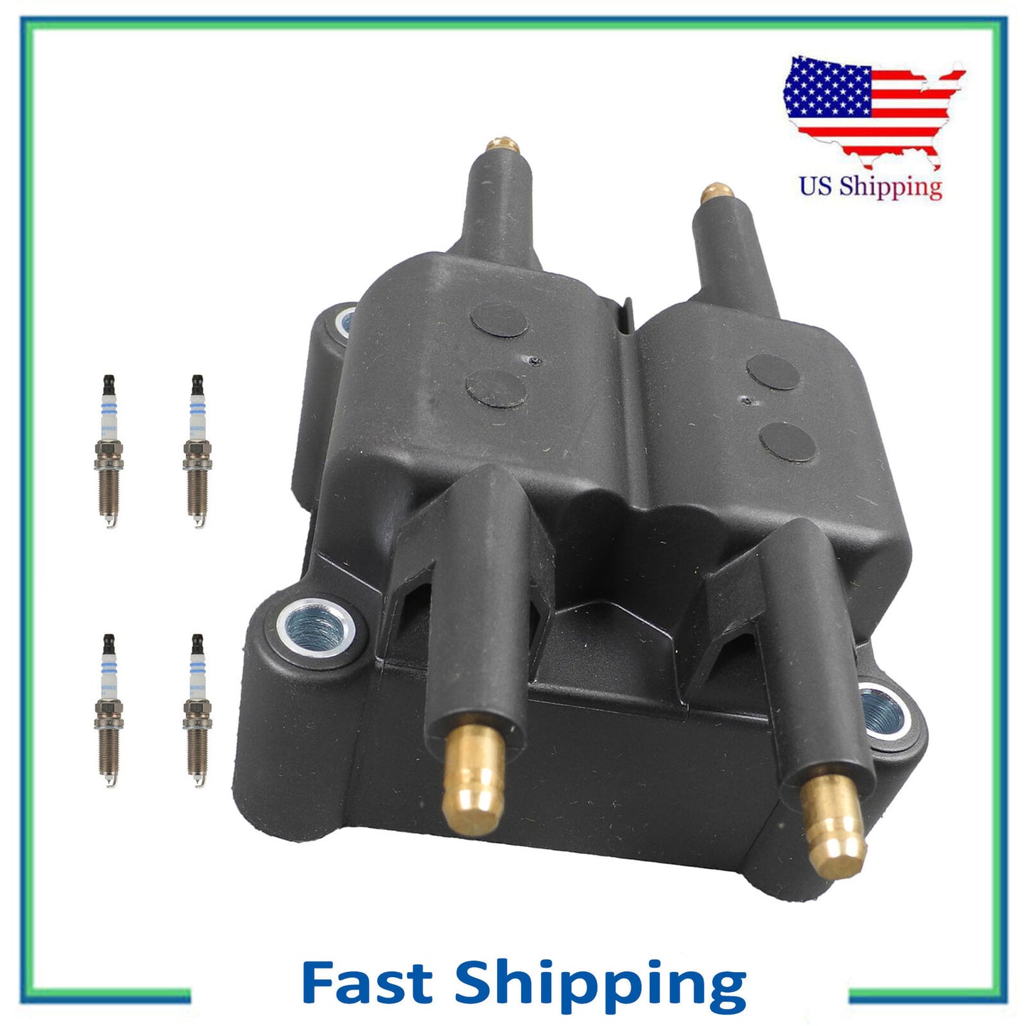 5PCS UF189 Ignition Coil & 6743 Bosch Platinum Spark Plug For 02-08 Mini Cooper