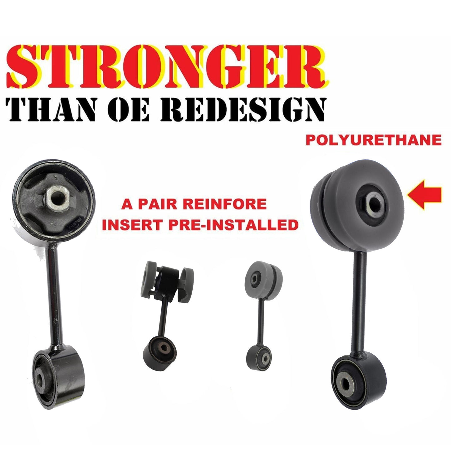 Set 4PCS Motore & Trans Montante Poliuretano Per 2002-2003 Toyota Solara 2.4