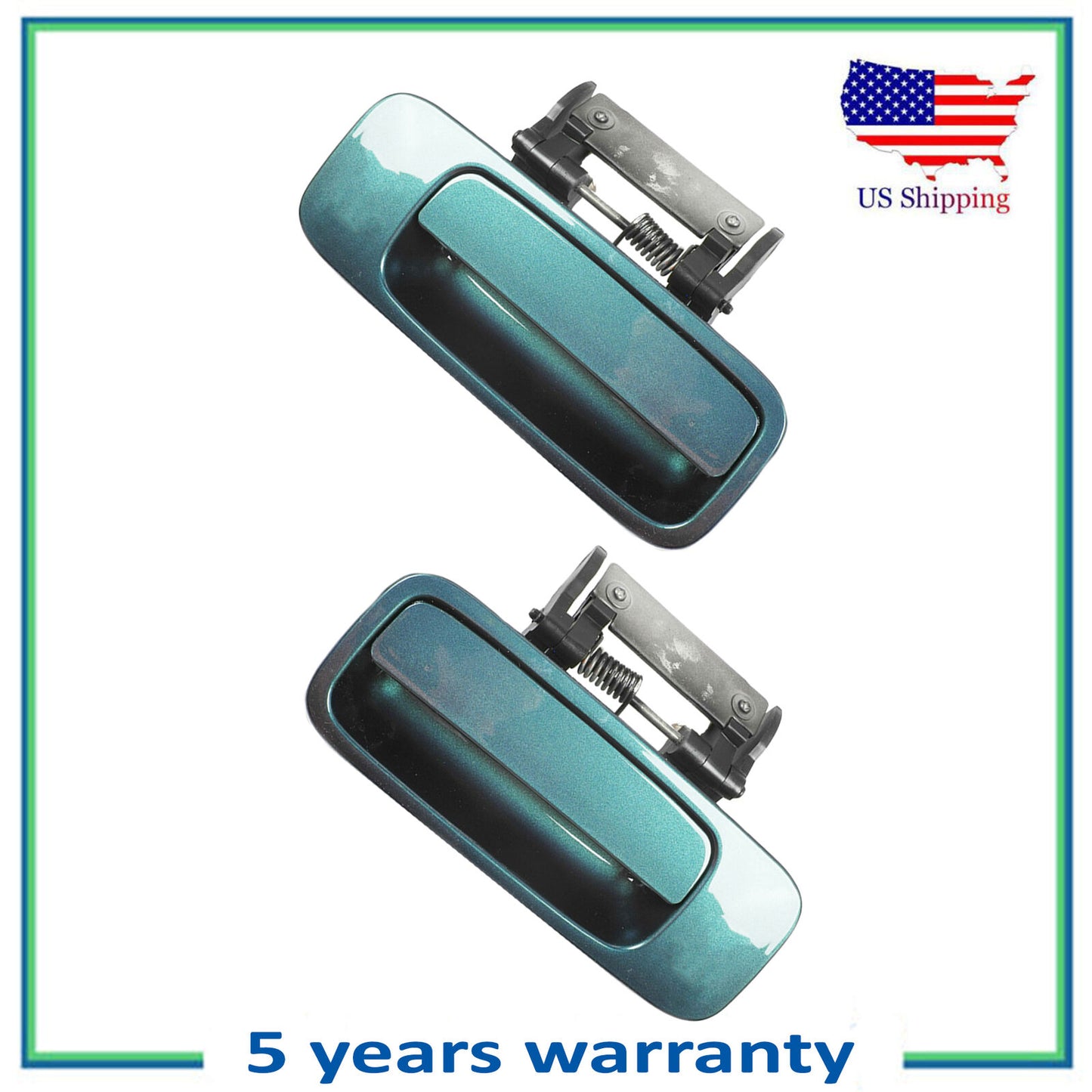Rear Pair Set Outside Door Handle For 00-04 Toyota Avalon 6S7 Aspen Green Pearl