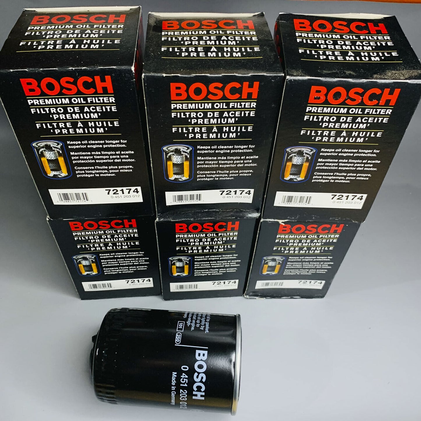 For 1965-2006 AUDI FERRARI NISSAN PORSCHE VW VOLVO 72174 BOSCH OIL FILTER 6pcs