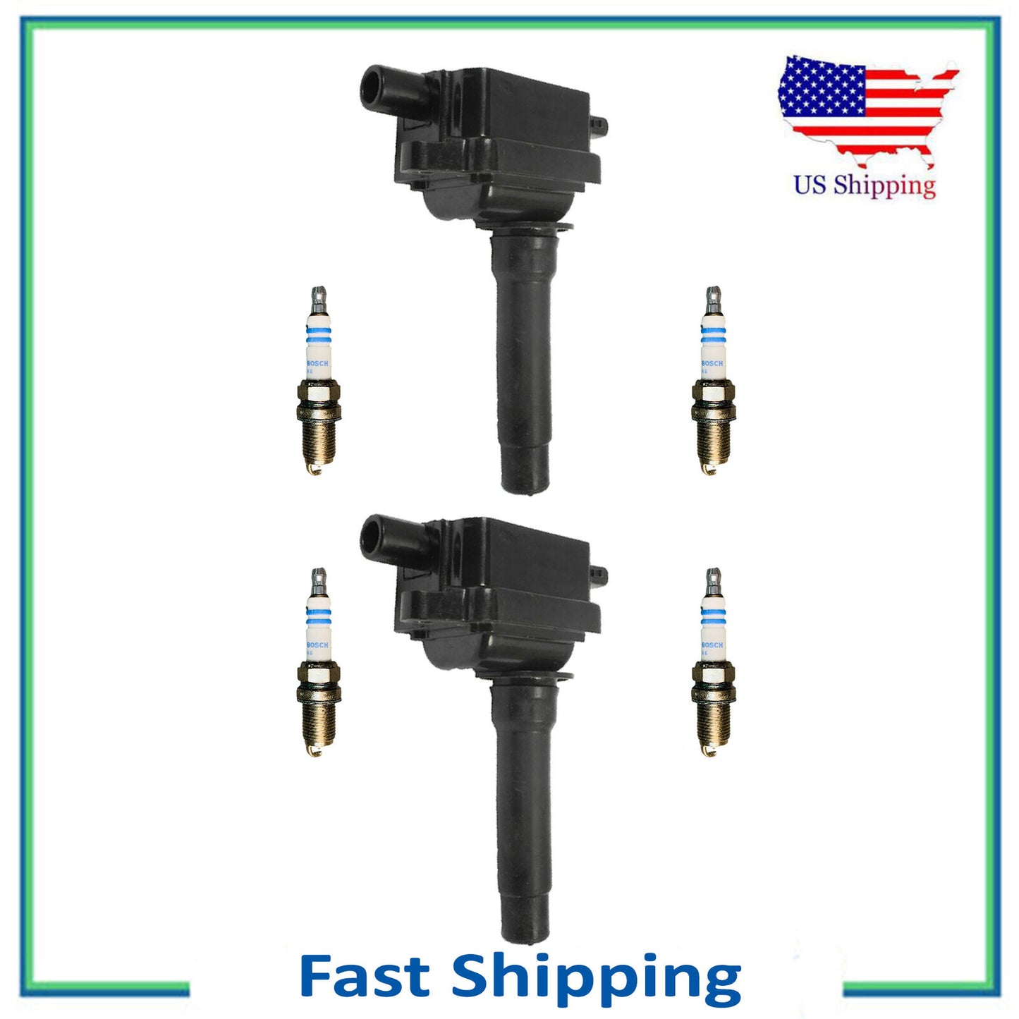 6PCS UF253 Ignition Coil & Bosch Platinum Spark Plug For 00-04 Kia Spectra 1.8L