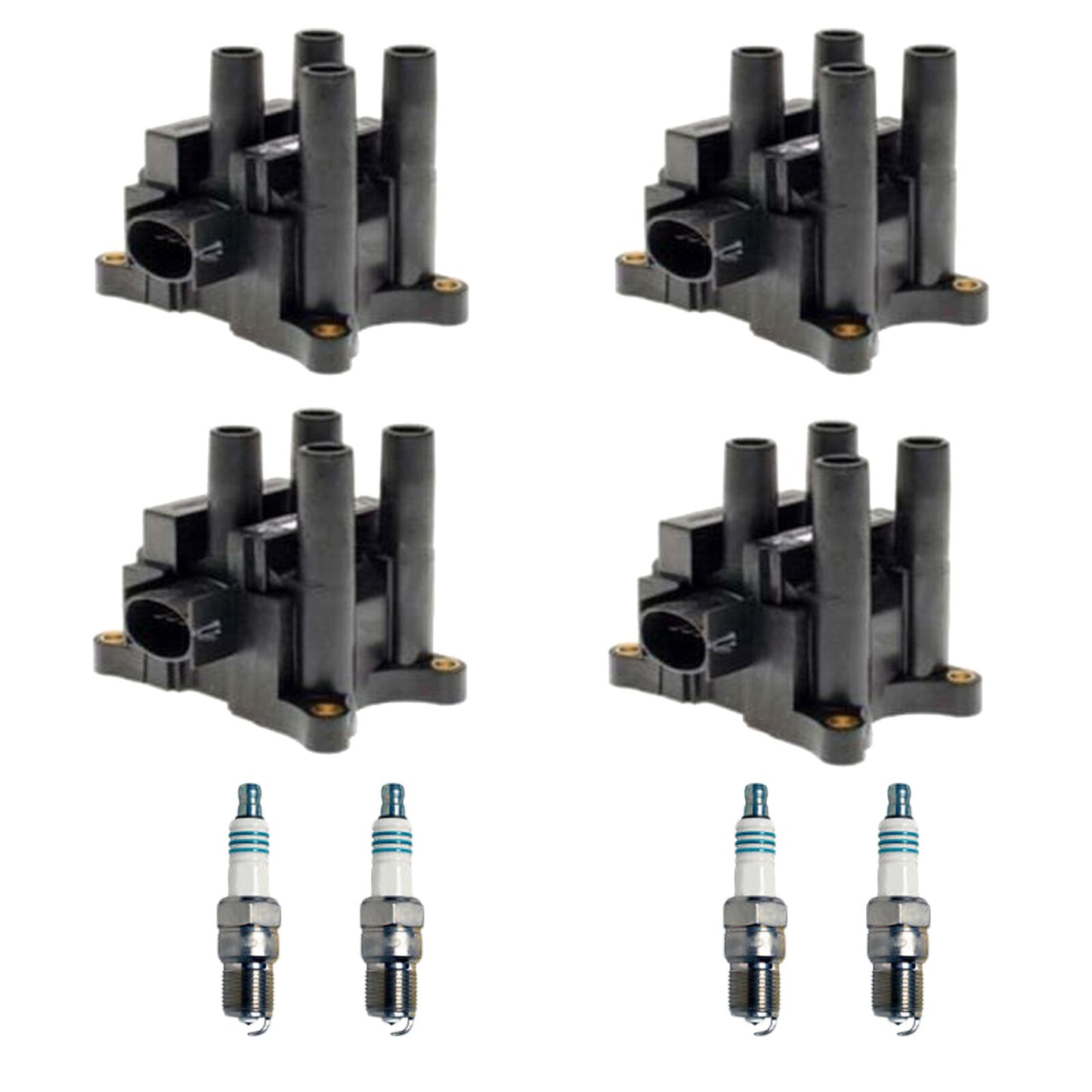 Set DG536 FD497 Ignition Coil & 5325 Spark Plug For Ford Mazda Mercury 2.0L L4