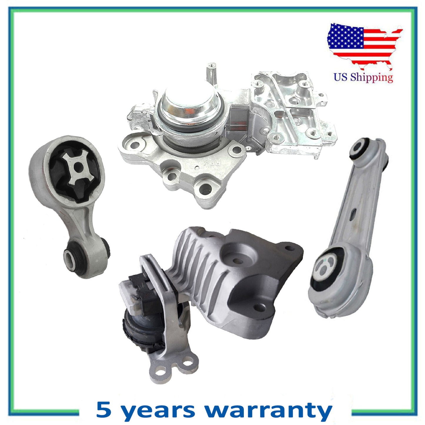 Set 4 pcs Engine Motor & Trans Mount Motorking For 14-19 Nissan Rogue 2.5L 4WD