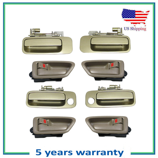 Door Handle 8PCS For 1997-2001 Toyota Camry Outside Beige 4M9 & Interior Tan