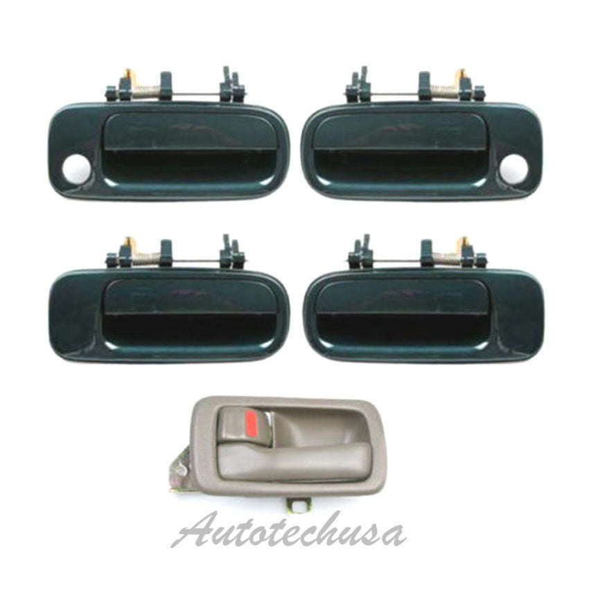 92-96 For Toyota Camry 1 Brown Interior & 4 GREEN 6M1 Outside Door Handle DS414