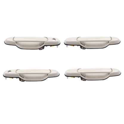 Set 4 Pcs Outside Exterior Door Handle For 98 99-03 Toyota Sienna Super White