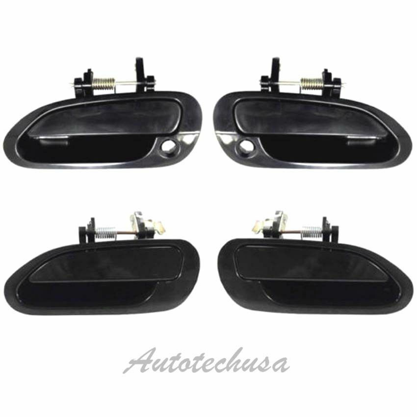 98-02 For Honda Accord Outside Exterior Door Handle Smooth Black Set 4 DS468