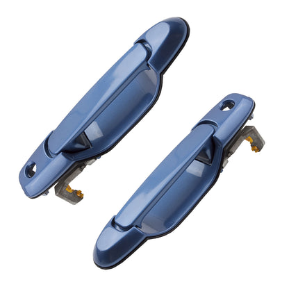 Front Pair Set Outside Door Handle For 98-03 Toyota Sienna Denim Blue Mica 8L9