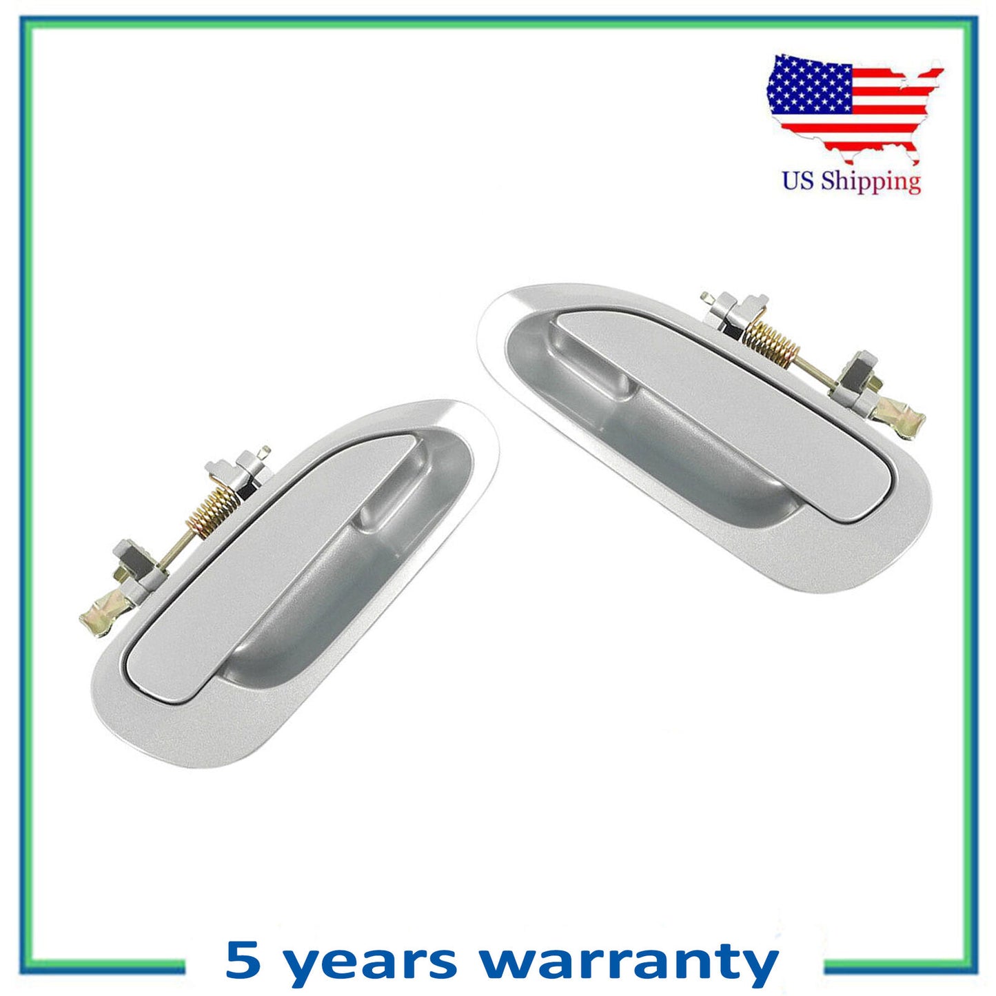 Rear Pair Outside Door Handle For 98 99-02 Accord NH612M Regent Silver Metallic