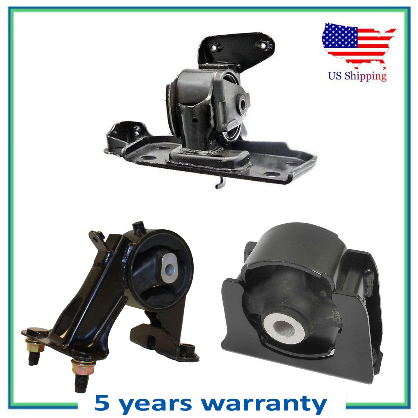 Set of 3PCS Engine Motor & Transmission Mount For 06 07 08 Toyota RAV4 2.4L 2WD
