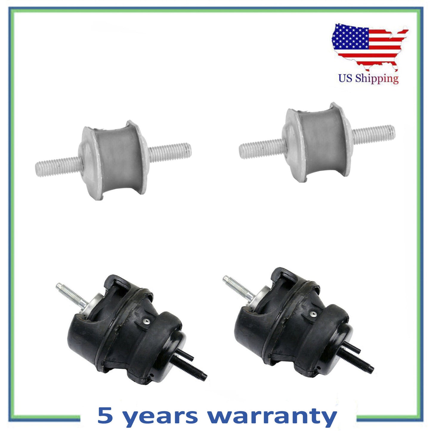 Set Left & Right Engine Motor & Trans Mount For 08-14 Cadillac CTS 3.0L 3.6L RWD