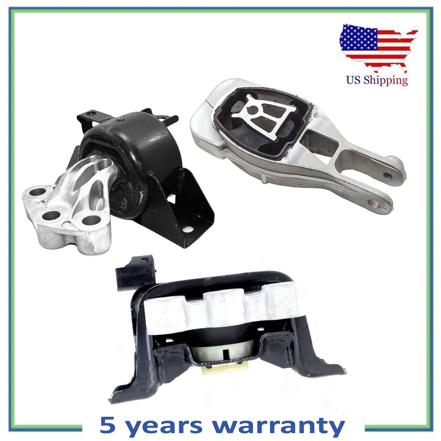 Set 3pcs Engine Motor & Manual Trans Mount For 2012-2020 Chevrolet Sonic 1.4L