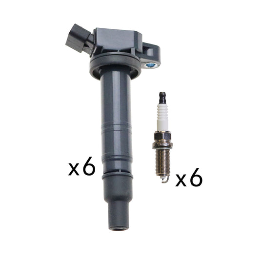 Set UF495 6 Ignition Coil & 6 Denso 3421 Spark Plug For Lexus Toyota 2.4L 4.0L