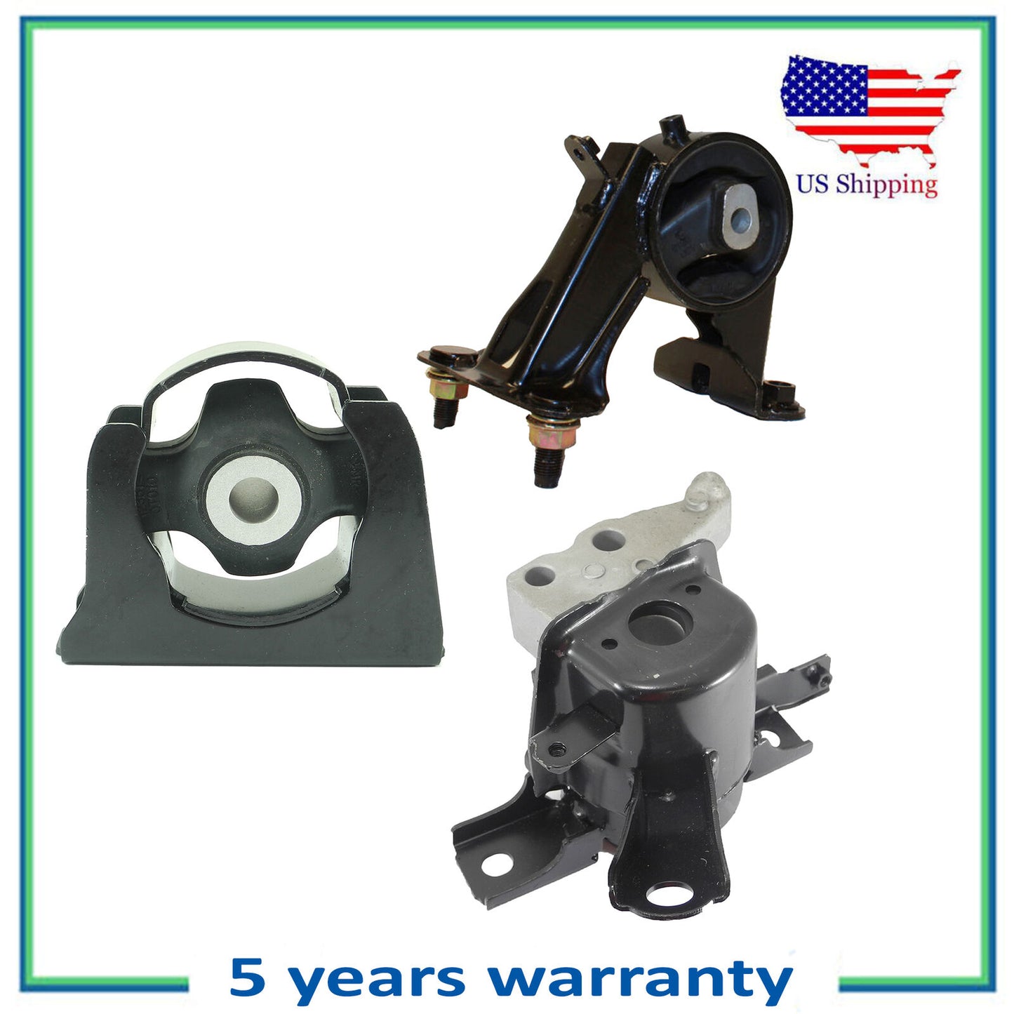 62038 62050 62093 Engine Motor Mount Set 3pcs For 2009-2010 Toyota RAV4 2.5L 2WD