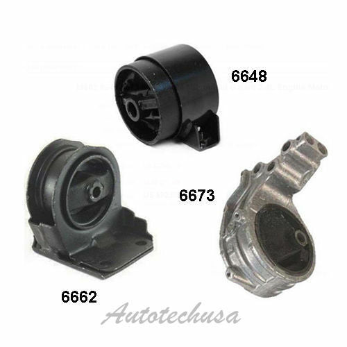 Per 94-98 Mitsubishi Galant 2.4L Motore Montante Set 3PCS 6648 6673 6662