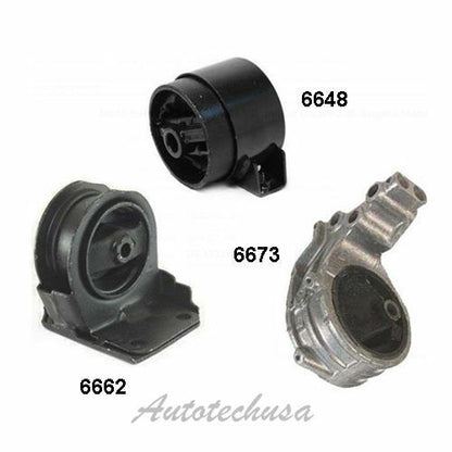 Per 94-98 Mitsubishi Galant 2.4L Motore Montante Set 3PCS 6648 6673 6662