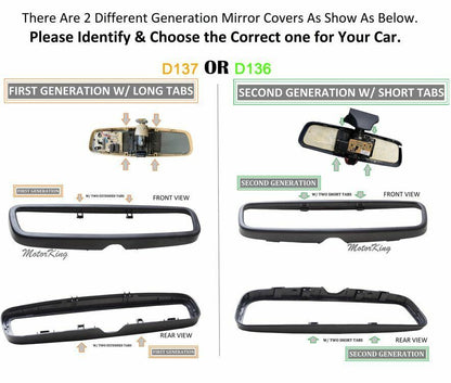 MotorKing Rear View Mirror Repair Kit For 89-01 MB R129 SL320 SL500 500SL D136