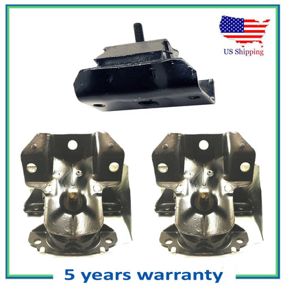 Set 3PCS New Engine Motor & Transmission Mount For 07 Chevrolet RWD GMC 4WD 4.3L