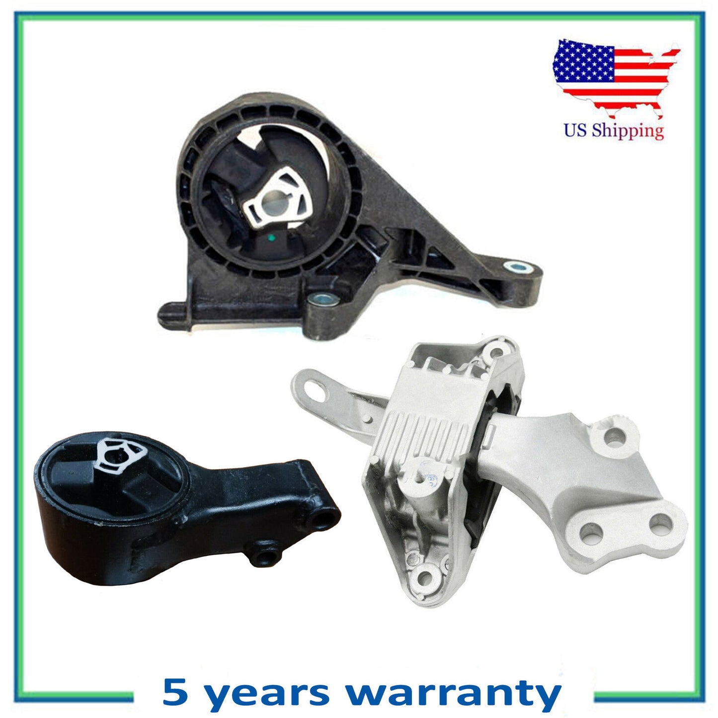 Set 3PCS Front & Rear & Upper Trans. Mount for Auto for 11-2015 Chevrolet Cruze