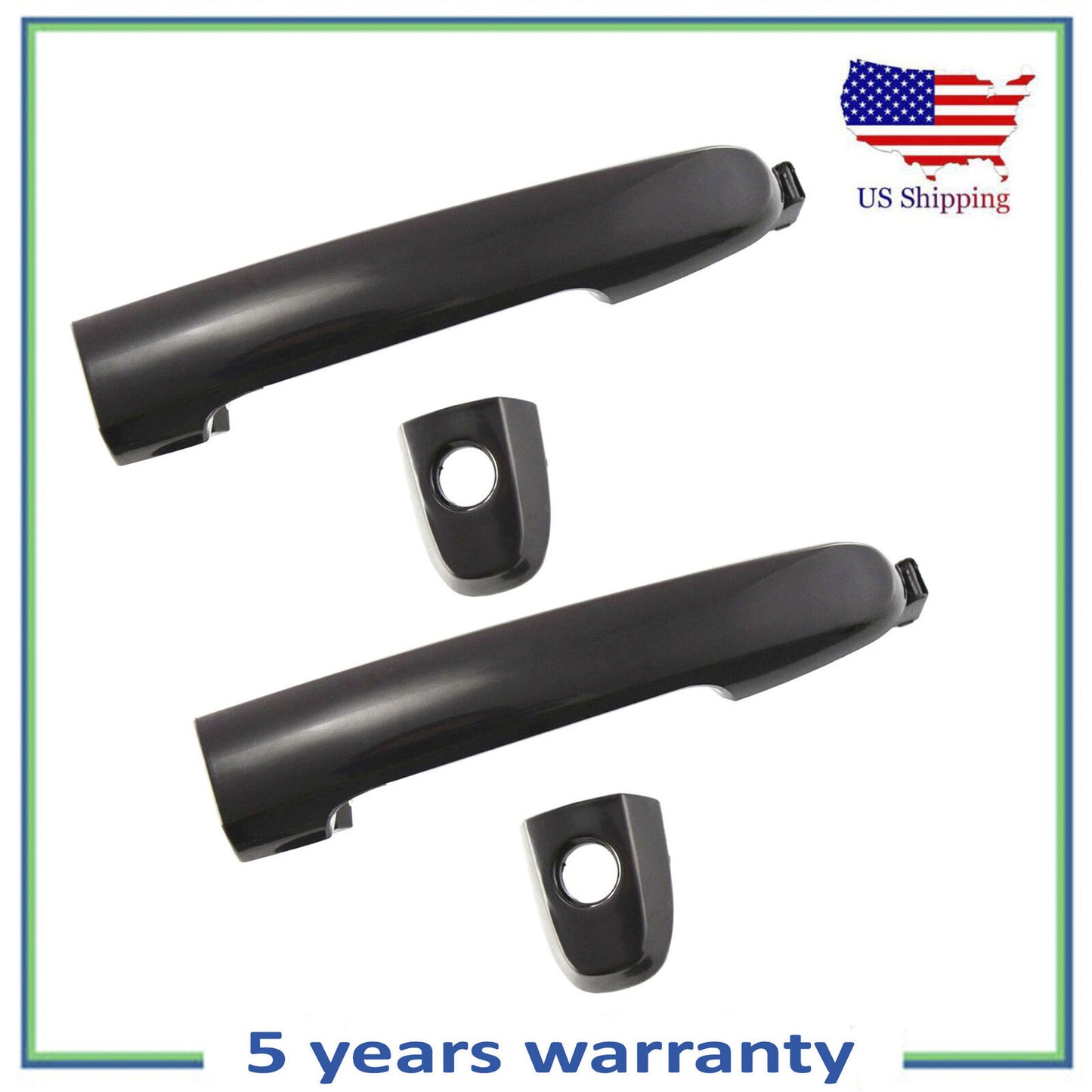 Front L&R Pair Set Outside Door Handle For 03-10 Pontiac Vibe Non Painted Black