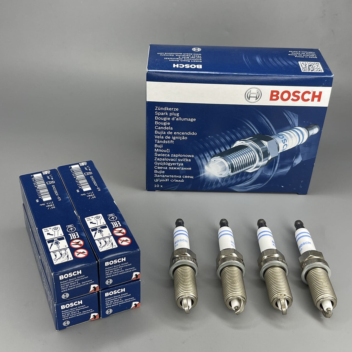OE Bosch Nickel Spark Plug 4 PCS For Chrysler Dodge Ram 1500 2500 3500