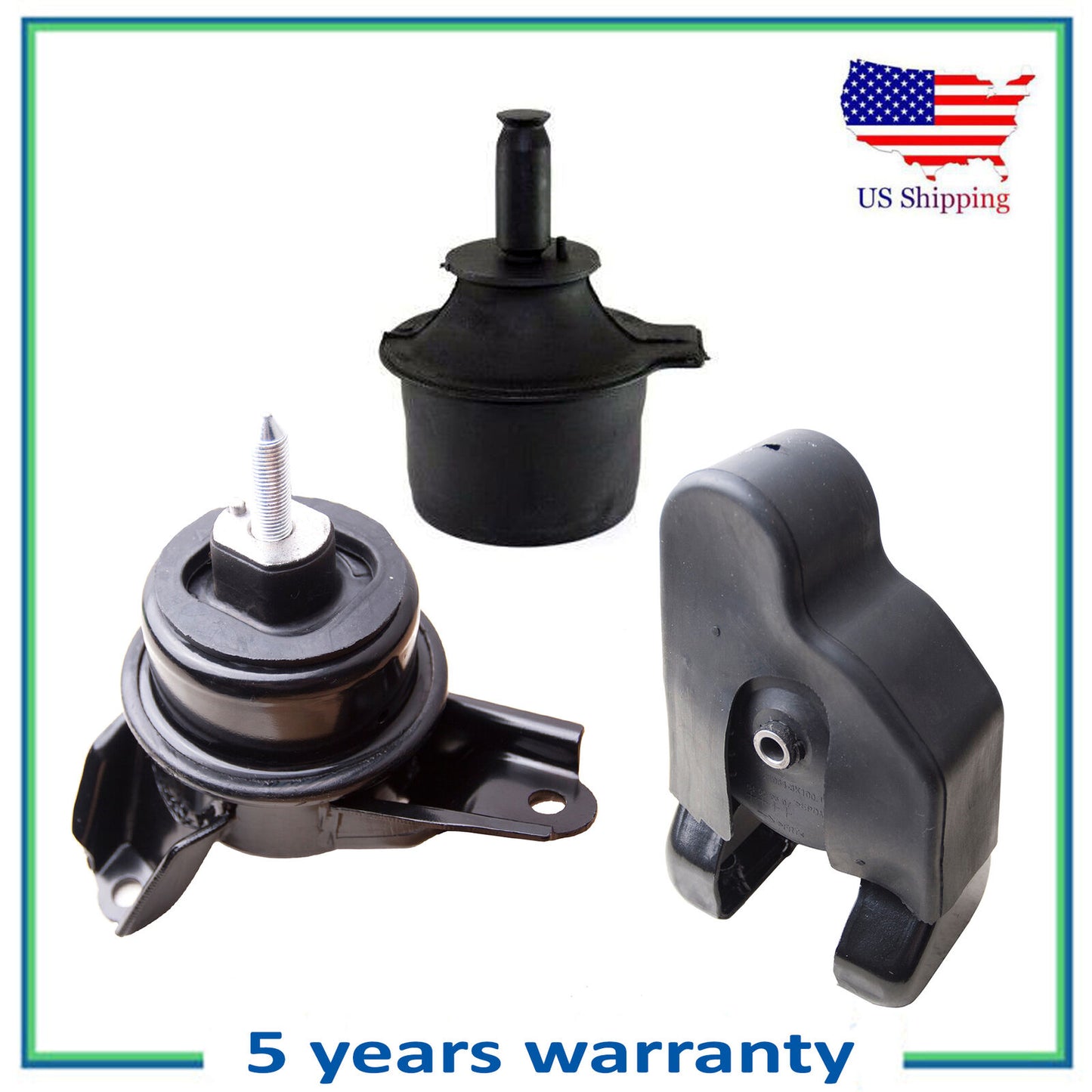 Set of 3PCS Engine Motor Mount New For 2009 2010 2011 Hyundai Azera 3.3L 3.8L V6