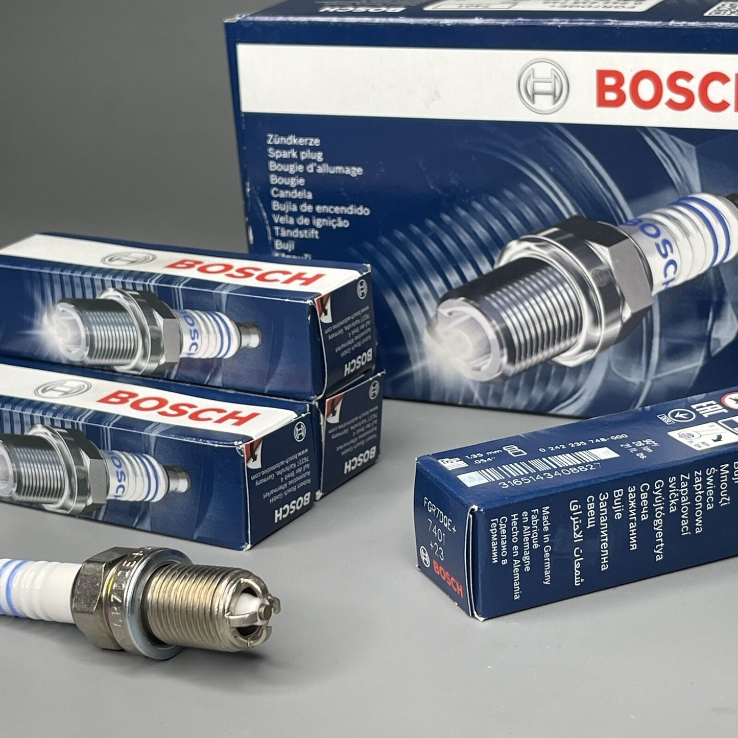 Bosch Nickel Spark Spina 7401 5PCS Per Audi A4 A6 S4 Peugeot 405 VW Passat Volvo