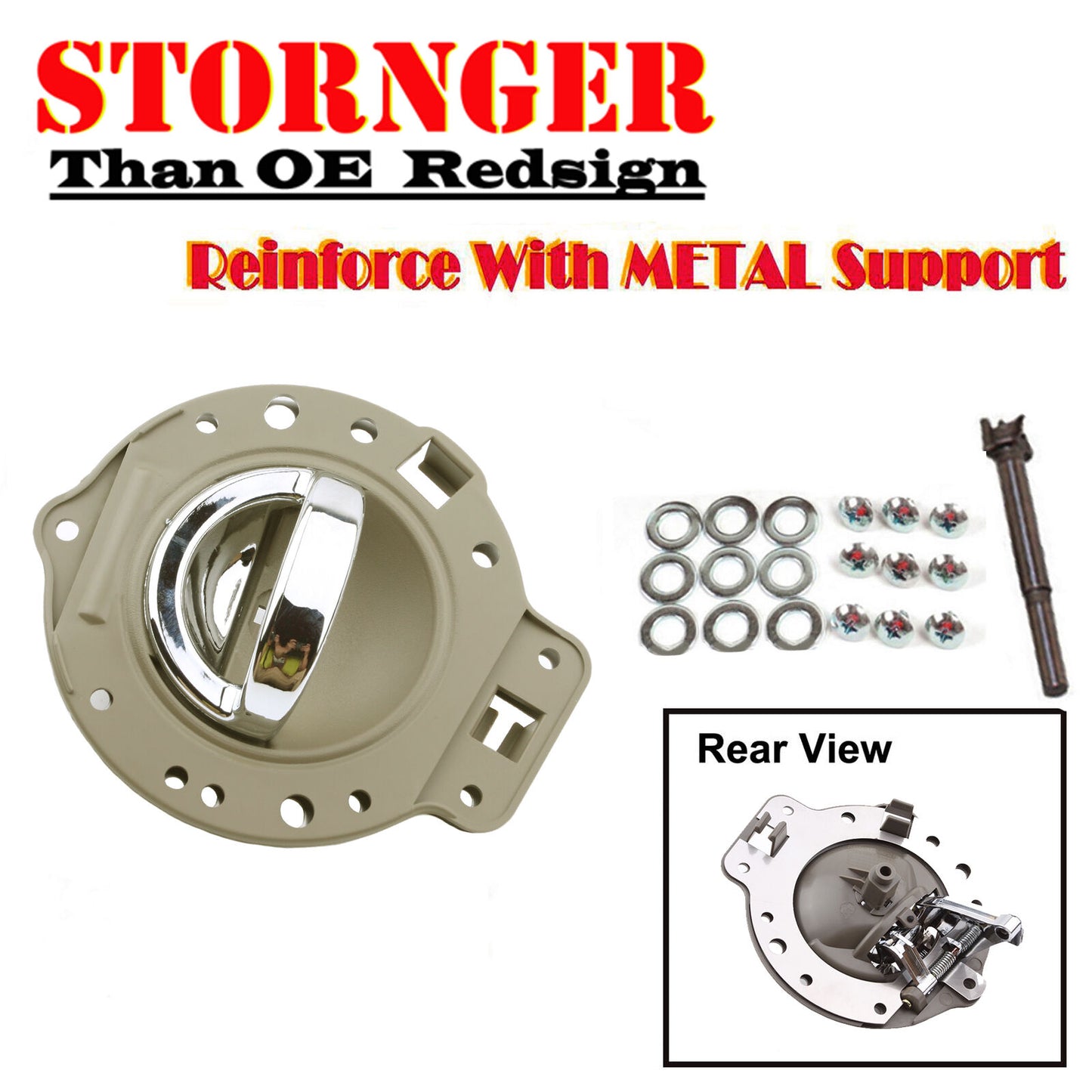 06-10 Jeep Commander Tan Chrome Bolt For Inside Door Handle Front or Rear Right