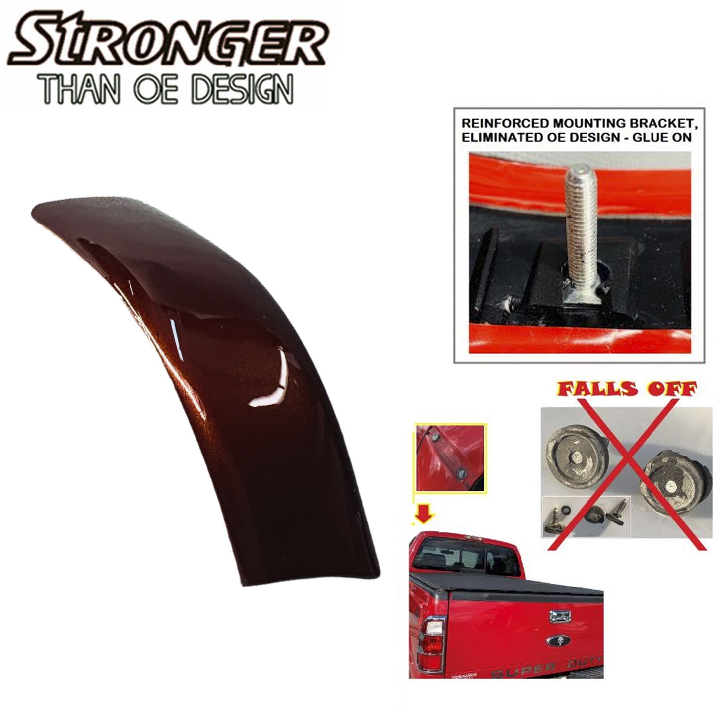 Droit Rh Amélioré Toit Coin Moulage Bord Pour Ford 2008-2016 Super Duty Gt Rouge