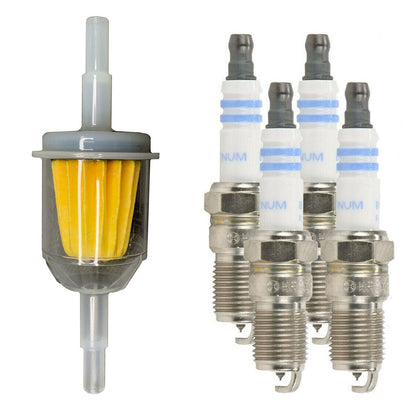 Bosch EO Fuel Filter Spark Plug Set For 1976 VW Rabbit Base 1.6L 71936 7905
